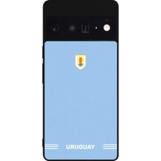 Coque Google Pixel 6 Pro - Silicone rigide noir Maillot de football Uruguay 2026 personnalisable