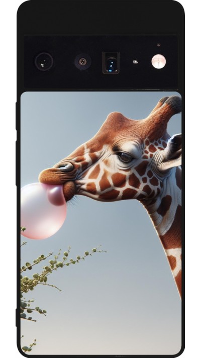 Coque Google Pixel 6 Pro - Silicone rigide noir Girafe à bulle