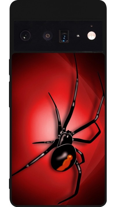 Coque Google Pixel 6 Pro - Silicone rigide noir Halloween 2023 spider black widow