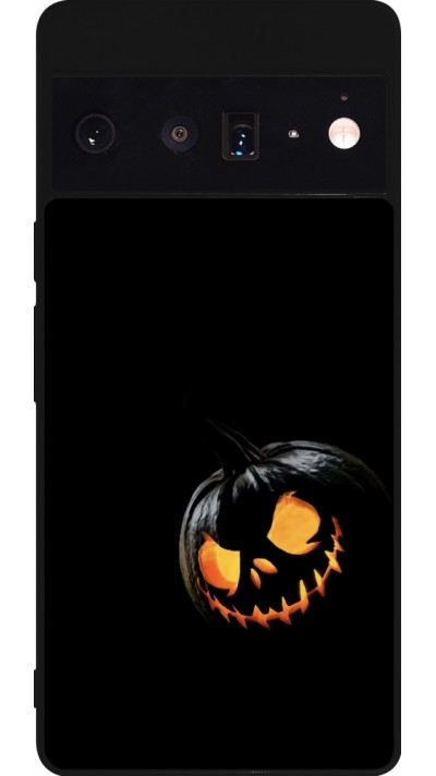 Coque Google Pixel 6 Pro - Silicone rigide noir Halloween 2023 discreet pumpkin
