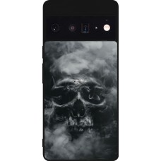 Google Pixel 6 Pro Case Hülle - Silikon schwarz Halloween 2024 smoky skull