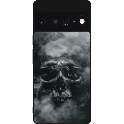Google Pixel 6 Pro Case Hülle - Silikon schwarz Halloween 2024 smoky skull