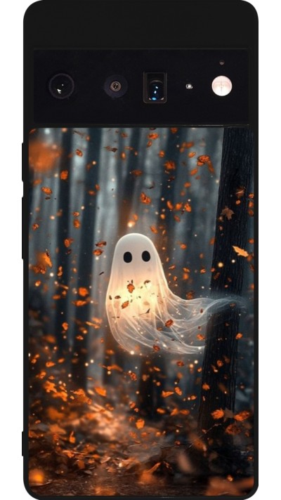 Coque Google Pixel 6 Pro - Silicone rigide noir Halloween 2025 Ghost in the forest
