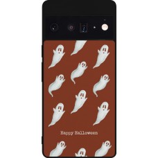 Coque Google Pixel 6 Pro - Silicone rigide noir Halloween 2025 Pattern of ghosts