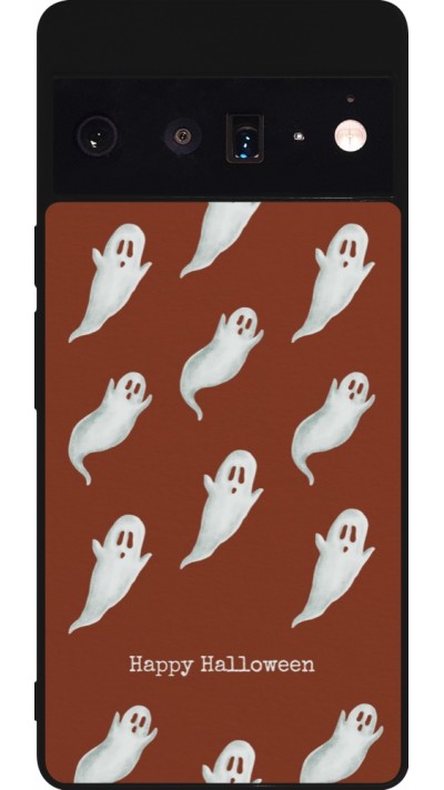Coque Google Pixel 6 Pro - Silicone rigide noir Halloween 2025 Pattern of ghosts