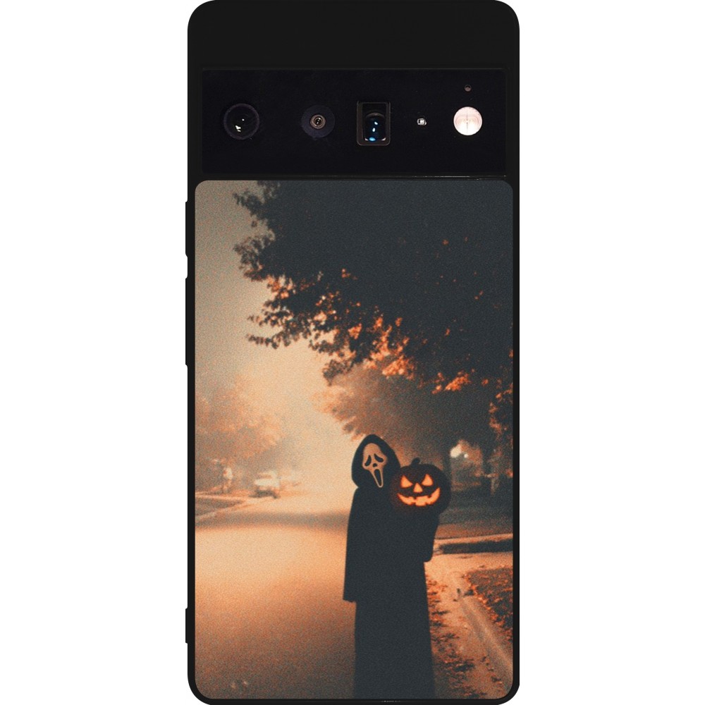 Coque Google Pixel 6 Pro - Silicone rigide noir Halloween 2025 Scream