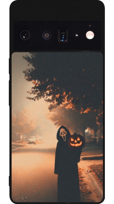 Coque Google Pixel 6 Pro - Silicone rigide noir Halloween 2025 Scream