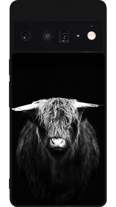 Coque Google Pixel 6 Pro - Silicone rigide noir Highland calf black