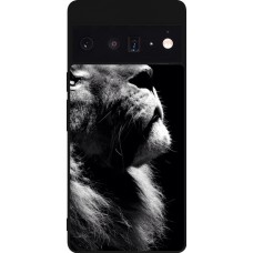 Coque Google Pixel 6 Pro - Silicone rigide noir Lion looking up