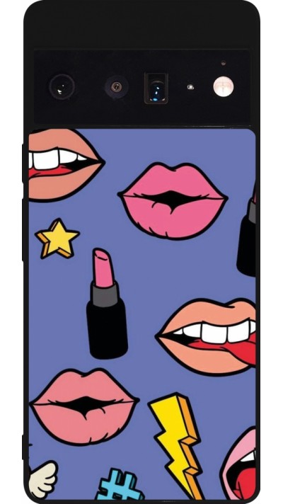 Coque Google Pixel 6 Pro - Silicone rigide noir Lips and lipgloss