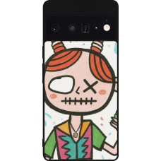 Coque Google Pixel 6 Pro - Silicone rigide noir Little Girl Sketch
