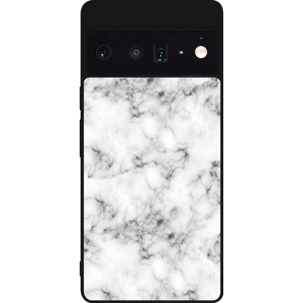 Coque Google Pixel 6 Pro - Silicone rigide noir Marble 01
