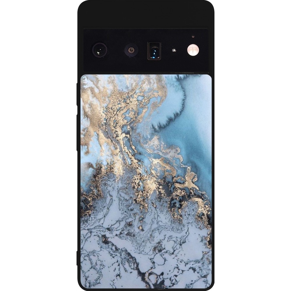 Coque Google Pixel 6 Pro - Silicone rigide noir Marble 04