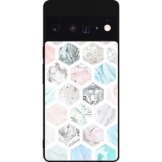 Google Pixel 6 Pro Case Hülle - Silikon schwarz Marble Everything