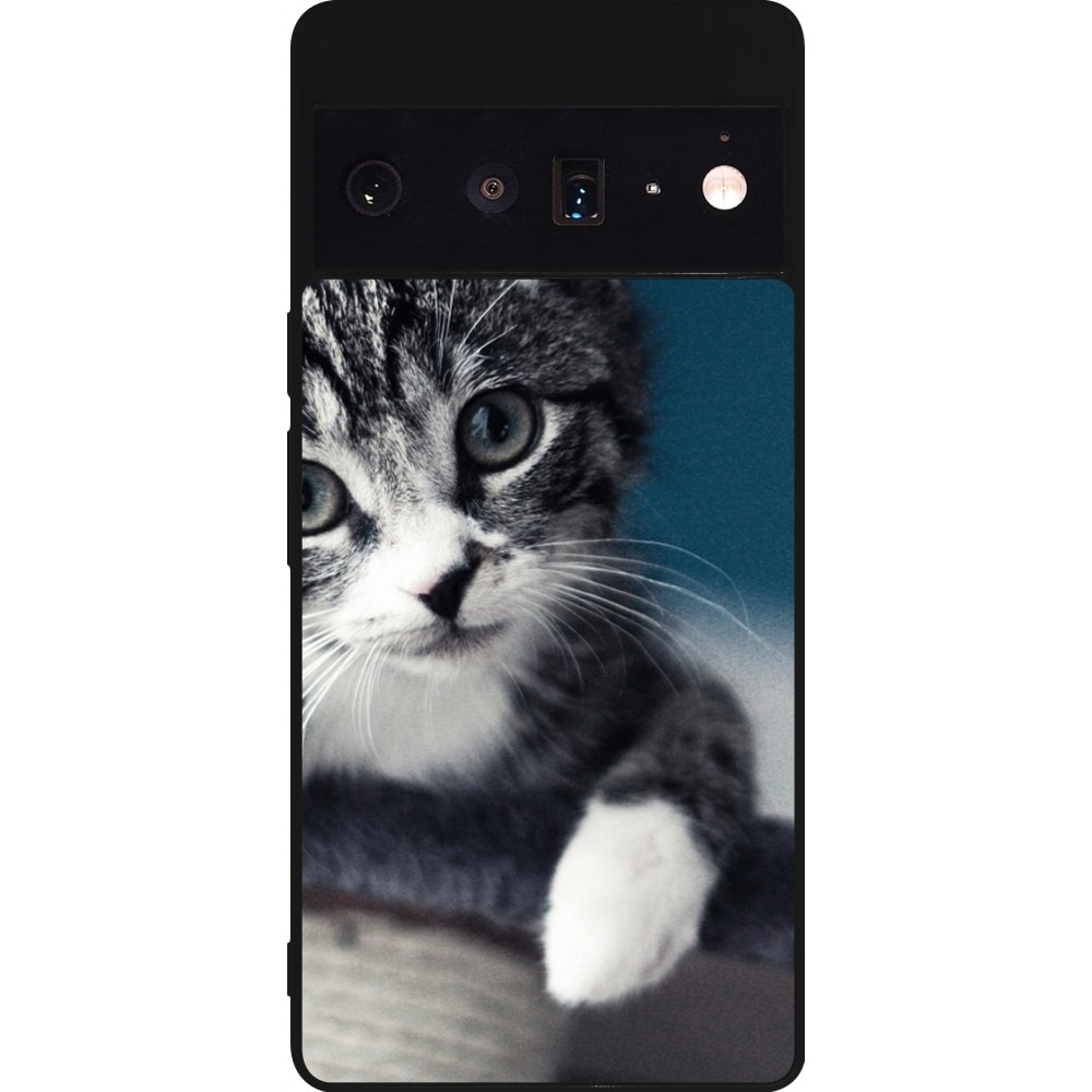 Coque Google Pixel 6 Pro - Silicone rigide noir Meow 23