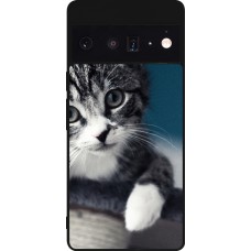 Coque Google Pixel 6 Pro - Silicone rigide noir Meow 23