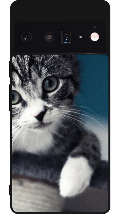 Coque Google Pixel 6 Pro - Silicone rigide noir Meow 23