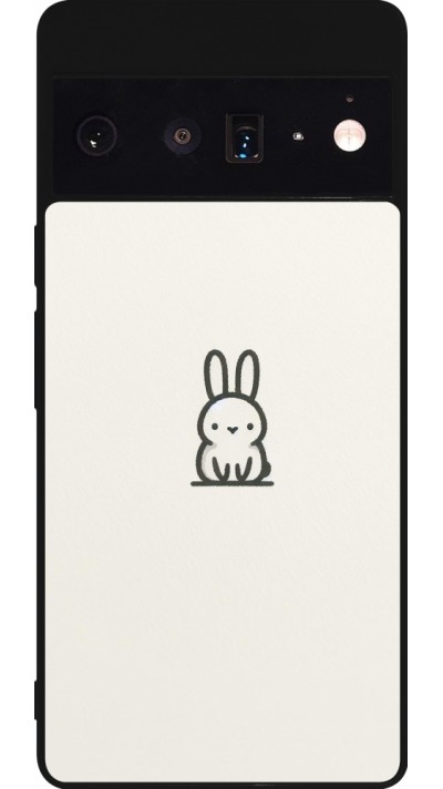 Coque Google Pixel 6 Pro - Silicone rigide noir Minimal bunny cutie
