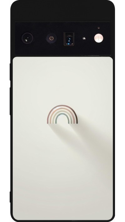 Coque Google Pixel 6 Pro - Silicone rigide noir Mini Rainbow Minimal
