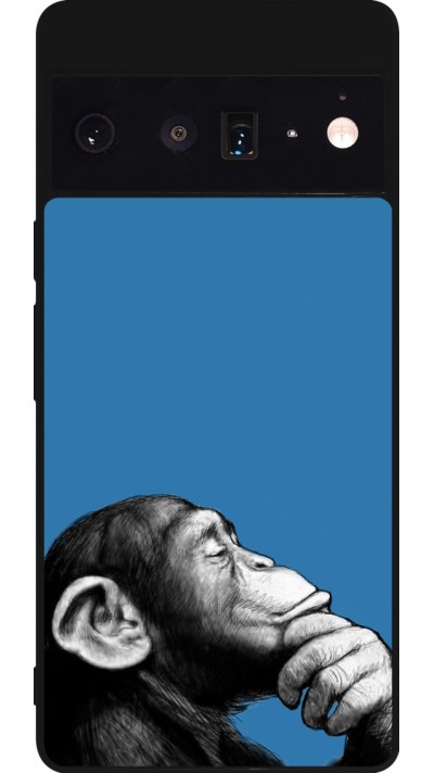 Coque Google Pixel 6 Pro - Silicone rigide noir Monkey Pop Art