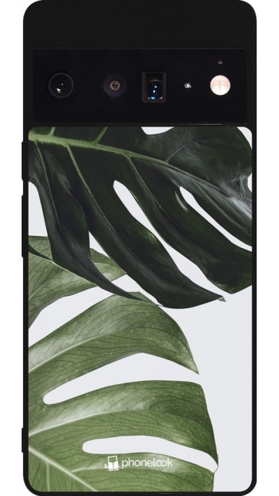 Coque Google Pixel 6 Pro - Silicone rigide noir Monstera Plant