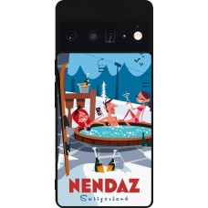 Coque Google Pixel 6 Pro - Silicone rigide noir Nendaz Mountain Jacuzzi