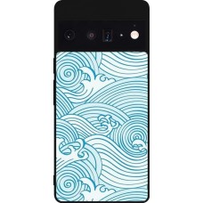 Google Pixel 6 Pro Case Hülle - Silikon schwarz Ocean Waves