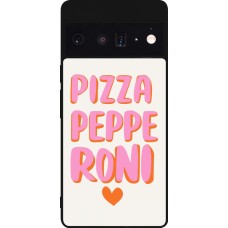 Google Pixel 6 Pro Case Hülle - Silikon schwarz Pizza pepperoni 2026