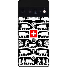 Coque Google Pixel 6 Pro - Silicone rigide noir Poya Suisse 3 noir