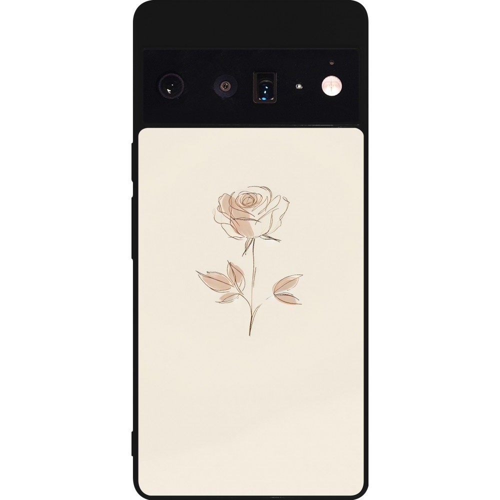 Coque Google Pixel 6 Pro - Silicone rigide noir Sable Rose Minimaliste