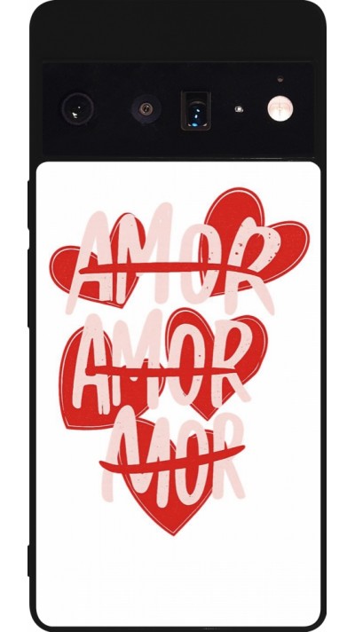 Google Pixel 6 Pro Case Hülle - Silikon schwarz Saint Valentines Day 26 Amor