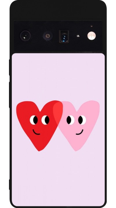 Google Pixel 6 Pro Case Hülle - Silikon schwarz Saint Valentines Day 26 Heart
