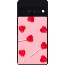 Google Pixel 6 Pro Case Hülle - Silikon schwarz Saint Valentines Day 26 Lollipop