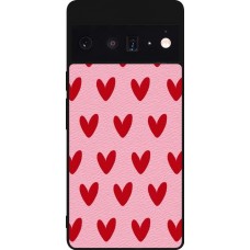 Coque Google Pixel 6 Pro - Silicone rigide noir Saint Valentines Day 26 Pattern heart