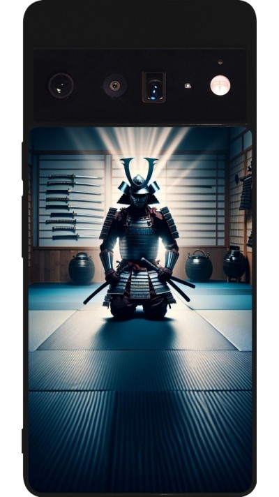 Coque Google Pixel 6 Pro - Silicone rigide noir Samouraï en prière