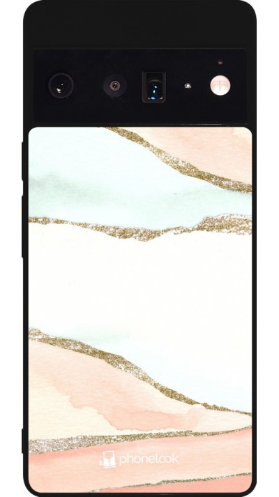 Coque Google Pixel 6 Pro - Silicone rigide noir Shimmering Orange