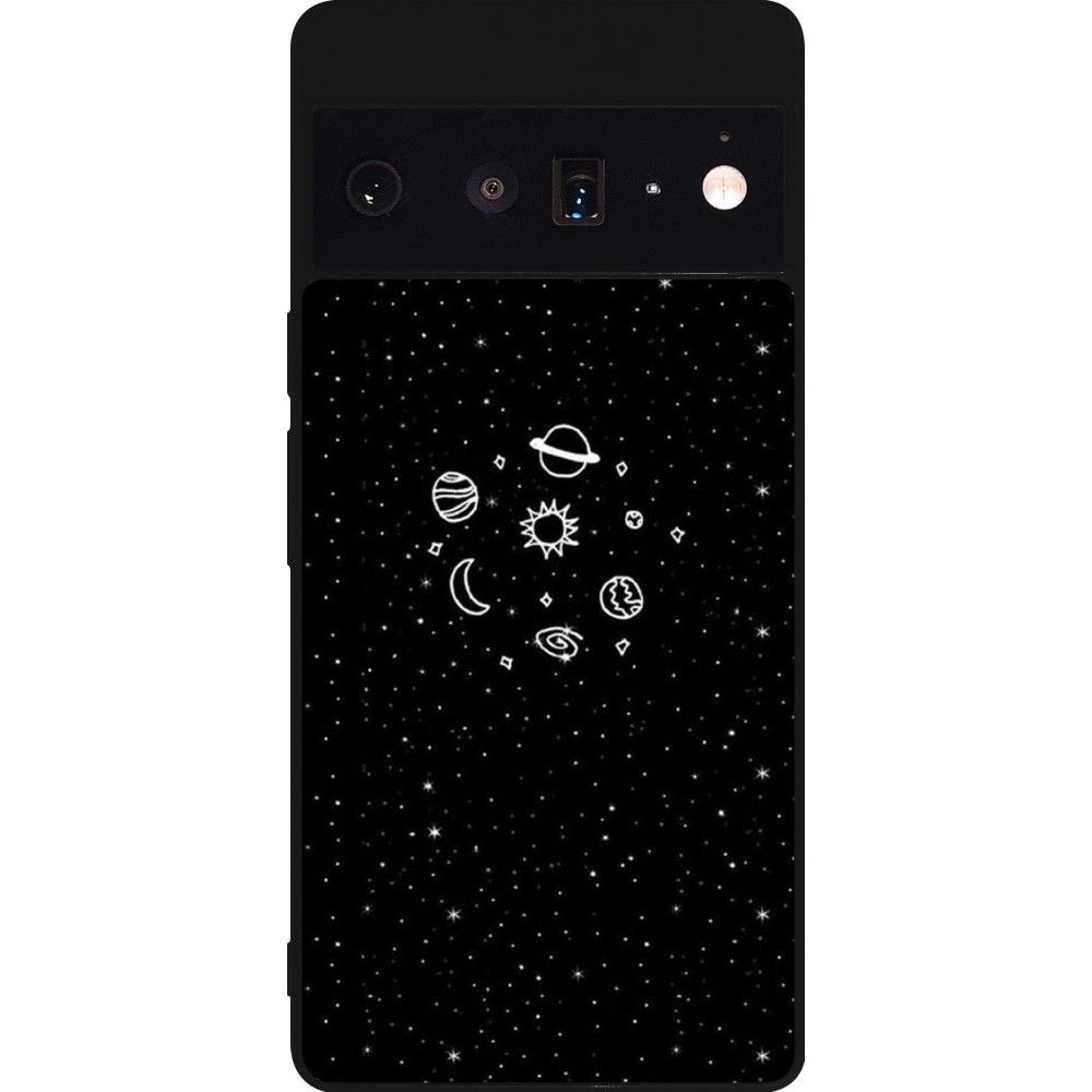 Coque Google Pixel 6 Pro - Silicone rigide noir Space Doodle