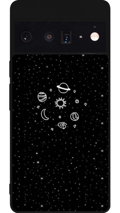 Coque Google Pixel 6 Pro - Silicone rigide noir Space Doodle