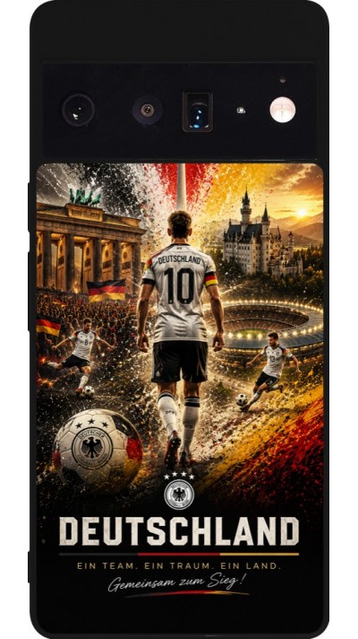 Google Pixel 6 Pro Case Hülle - Silikon schwarz Fussball Deutschland splash 2026