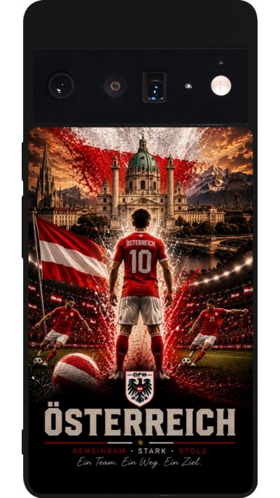 Google Pixel 6 Pro Case Hülle - Silikon schwarz Fussball Österreich splash 2026