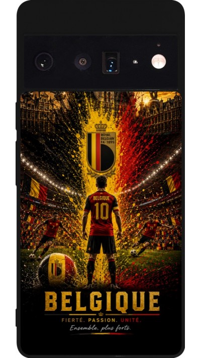 Google Pixel 6 Pro Case Hülle - Silikon schwarz Fussball Belgien splash 2026