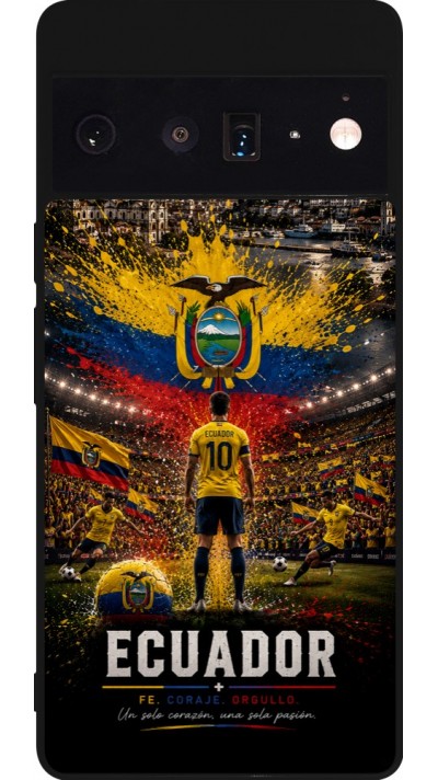 Google Pixel 6 Pro Case Hülle - Silikon schwarz Fussball Ecuador splash 2026