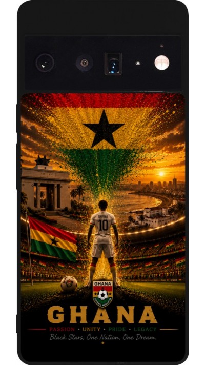 Google Pixel 6 Pro Case Hülle - Silikon schwarz Fussball Ghana splash 2026