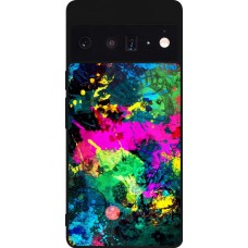 Google Pixel 6 Pro Case Hülle - Silikon schwarz Splash paint