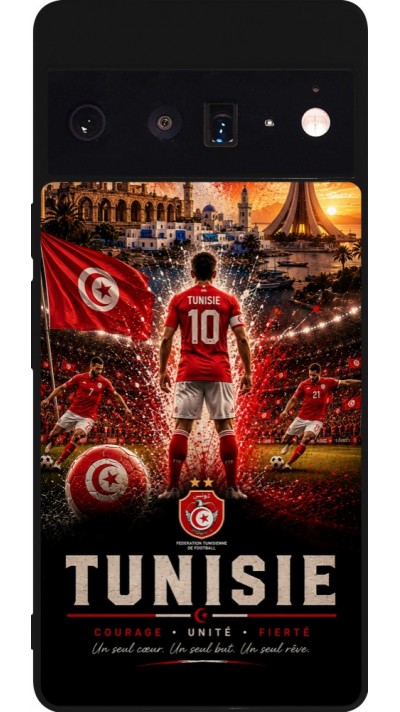 Google Pixel 6 Pro Case Hülle - Silikon schwarz Fussball Tunesien splash 2026
