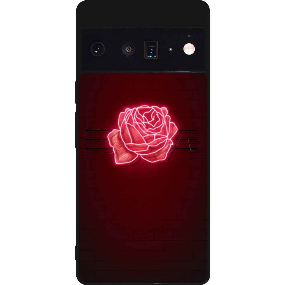 Coque Google Pixel 6 Pro - Silicone rigide noir Spring 23 neon rose