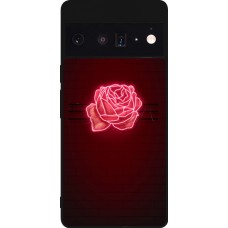 Coque Google Pixel 6 Pro - Silicone rigide noir Spring 23 neon rose