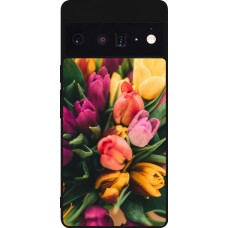 Google Pixel 6 Pro Case Hülle - Silikon schwarz Bouquet of tulips Spring 2026