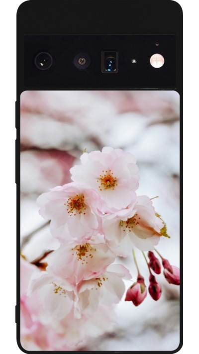 Google Pixel 6 Pro Case Hülle - Silikon schwarz Cherry tree Spring 2026
