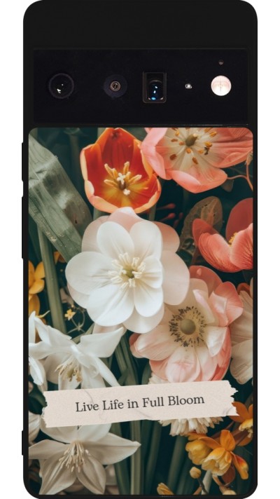 Google Pixel 6 Pro Case Hülle - Silikon schwarz Full Bloom Spring 2026